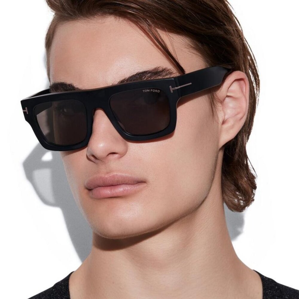 Tom Ford Fausto Black Matte and Smoke Sunglasses with Case Excellent Condition